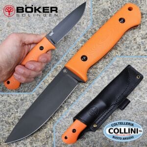Boker - DBK Bushfriend 2000 - Black Blued 80CrV2 & Orange G10 - Bushcraft Knife