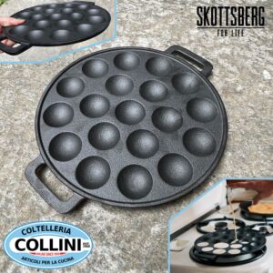 Skottsberg - CAST IRON COOKWARE - Cast iron Mini Pancake Pan 24 cm 19 Cavities