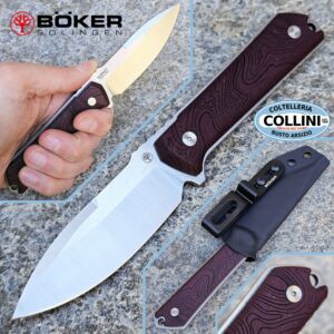 Boker - Kiboku - Satin RWL34 & Richlite Richlite Red Topo - 120575 - Fixed-blade knife
