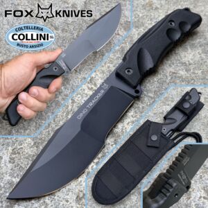 Fox - Dino Tracker by Black Roc Knives - Black Idroglider N690Co & Forprene - FX-9CM08 B - knife