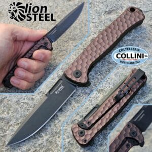 Lionsteel - Emmet Aluminum - Hammertone Earth & OldBlack MagnaCut - EM01A EB - knife