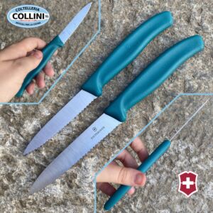 Victorinox - Set of 2 Serrated Paring Knives for Fruit and Vegetables - Green