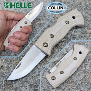 Helle Norway - Berget - Satin Sandvik 12C27 & Beige Canvas Micarta - 763 - Folding Knife