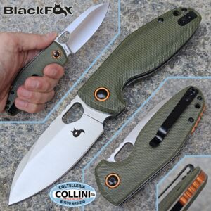 BlackFox - Puffy - Satin VG10 & OD Green Micarta - BF-786 MOD - knife