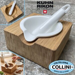 Kuhn Rikon - 3-in-1 Mortar Set in Porcelain and Bamboo