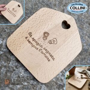 Made in Italy - Artisan Wooden Board - MY SECRET SPICE IS ALWAYS LOVE - 15 x 17 cm