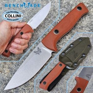 Benchmade - SlipRidge Fixed - Stonewashed CPM-MagnaCut & Rust Orange G10 - 15650-01 - hunting knife