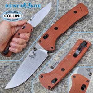 Benchmade - SlipRidge - Stonewashed CPM-MagnaCut & Rust Orange G10 - 15090-01 - hunting knife