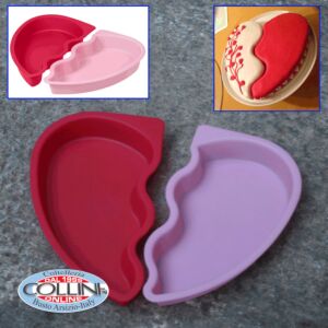 Wilton - mold silicone broken heart - 2 pieces