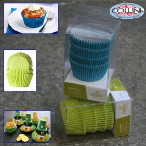 Decorate - 75 cups paper cupcake for green or blue