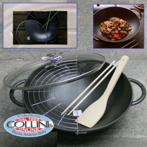 Staub - Cast iron Wok with glass lid GREY - 37cm