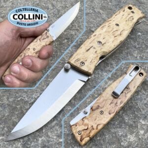 EnZo - Birk 75 - Scandi Plain D2- Birch Burl - 2602 - knife