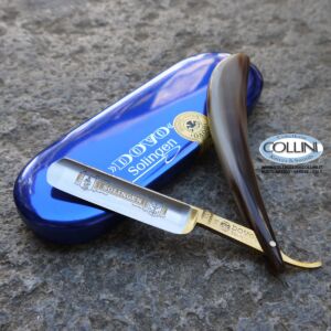 Dovo - 5/8 Carbon Razor - Cattle Horn Tip - 98-5850 - straight freehand razor
