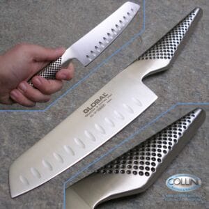Global knives - GS91 - Nakiri Vegetable Knife Fluted 14cm - kitchen knife - ex. GS39