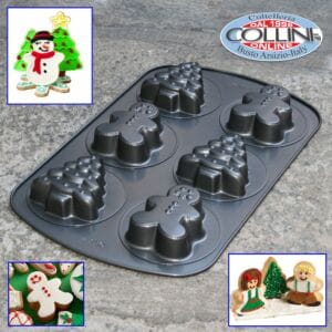 Wilton - Stampo antiaderente 6 formine Natale - ALBERO/GINGER