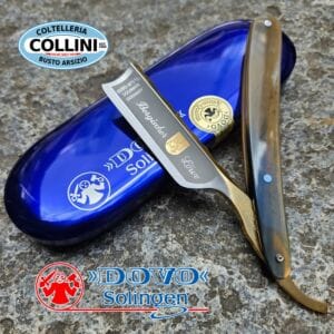 Dovo - 6/8 Carbon Razor - Bergisher Lowe Cattlehorn Tip - 3-680 - Straight Freehand Razor