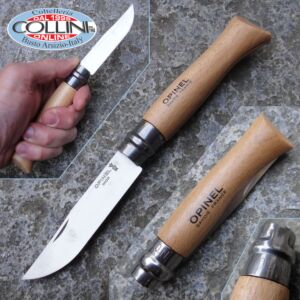 Opinel - N° 9 Inox - Beechwood Handle Pocket Knife with Stainless Steel Blade