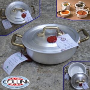 Made in Italy - Aluminum pan with 2 handles with ceramic bowl cm. 14 of the Italian Civil Code - THE SMALL