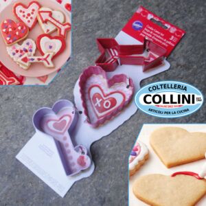 Wilton - 3 pieces cutter - Arrow - Key - Heart