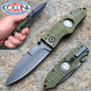 Hoffner - Olive Folding knife 3.5 "Black chiseled - knife