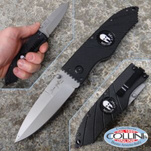 Hoffner - Black Flatline Molon Labe Folding 3.5 "Satin - FK-S3CSS-FB - knife