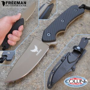 Freeman Outdoor Gear - 4 "Flat Dark Heart Field Knife 451 - G10 Black - Knife