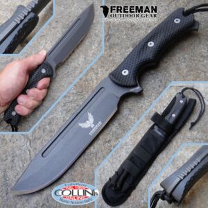 Freeman Outdoor Gear - 6,5" Flat Cobalt Black Chopper Knife 451 - G10 Black - knives