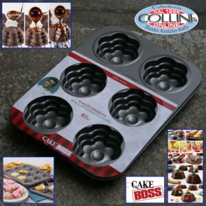 Cake Boss - non-stick baking tray for mini cakes with 6 molds in the shape of flower