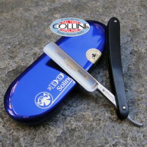 Dovo - 5/8 Carbon Razor - Prima Silver Steel Ebony - 4-580 - straight freehand razor