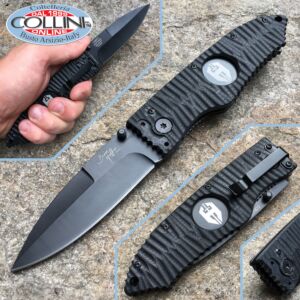 Hoffner - Black Folding knife 3.5" Black chiseled - knife