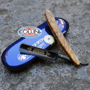 Dovo - Carbon Razor 5/8 - Diamant Olive Wood - 115-5861 - straight freehand razor