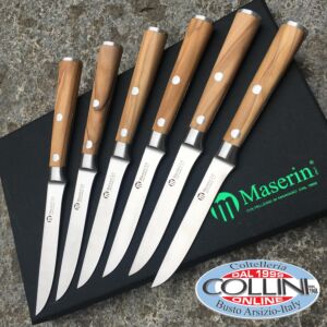 Maserin - 6 steak knives - olive wood - 0OL631011 - kitchen knives