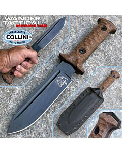 Wander Tactical - Centuria Pilot Spear Knife - Rough - Micarta Brown - Custom Knife