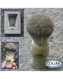 Mondial - Badger hair shaving brush - White - Medium 603